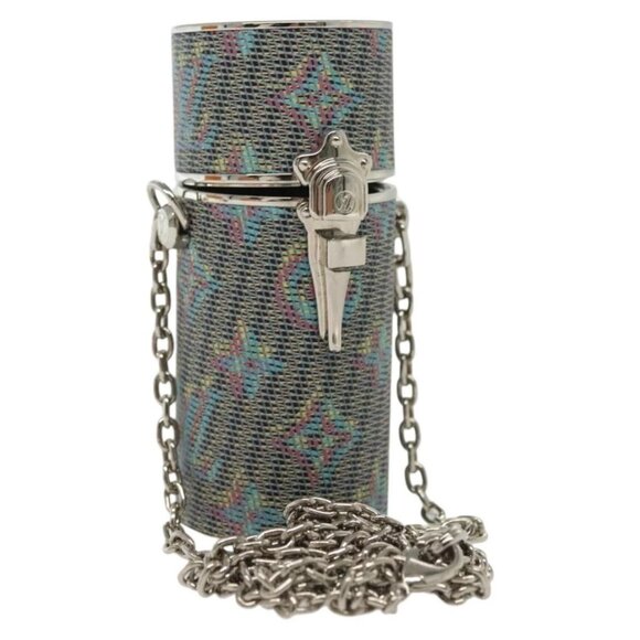 LOUIS VUITTON Monogram LV Pop Chain Lipstick Case Blue MP2536 LV Auth 136322 - Picture 1 of 16